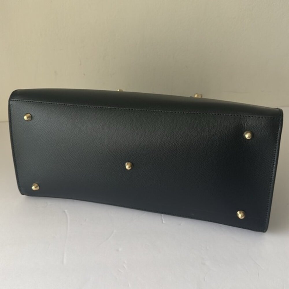 Anna Paola Annie Handbag Genuine Leather Italy Tote Crossbody Black - Picture 13 of 14